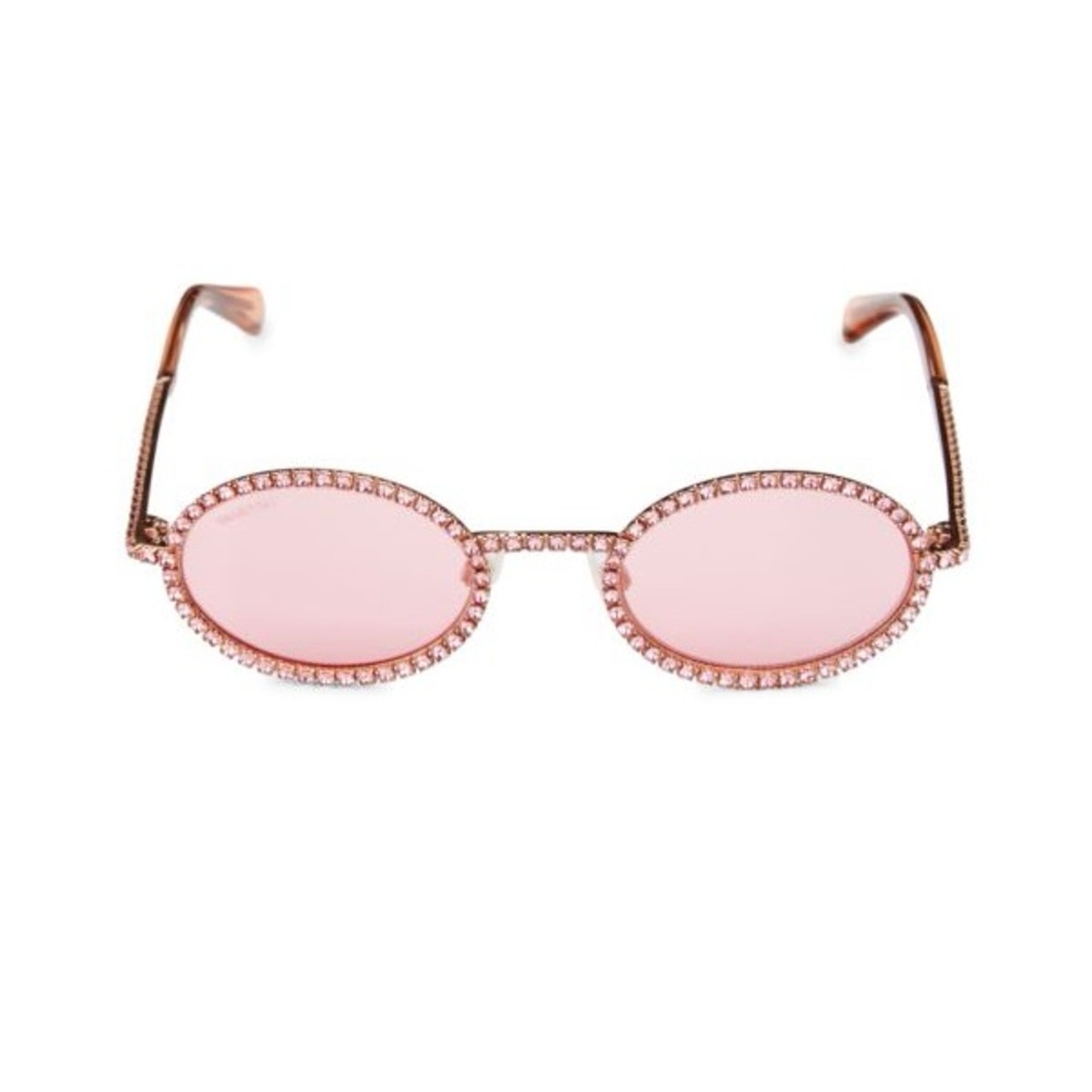 Swarovski Crystal Pink Oval Sunglasses